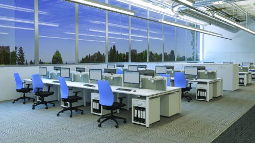 An example of planning for larger call centres. This call centre furniture incorporates tidy filing and organising for your team.