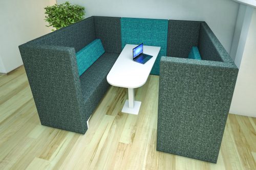 Our office booths and pods also serve as excellent breakout areas as they form a separation from the office without a permanent partition.