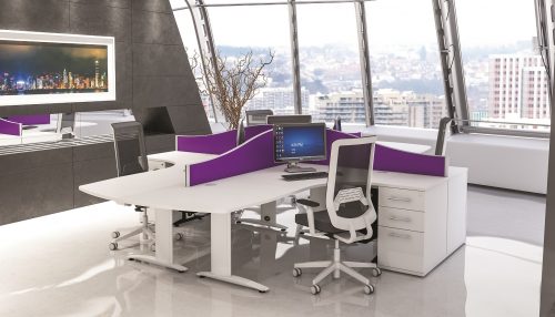 White and Purple Office Space