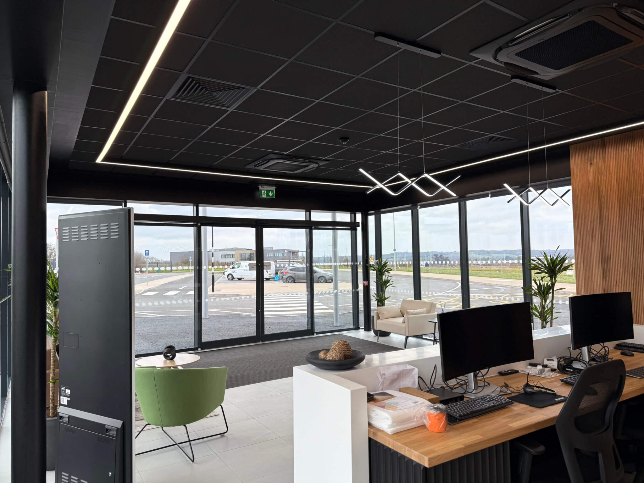 Office space near the window with natural daylight coming in